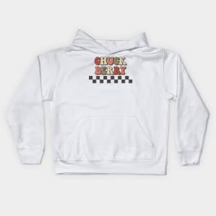 Chuck Berry Checkered Retro Groovy Style Kids Hoodie